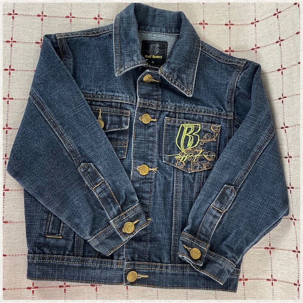 Vintage Ruff Ryders Childrens Jean Jacket Size 5 Denim Coat DMX Hip Hop Unisex